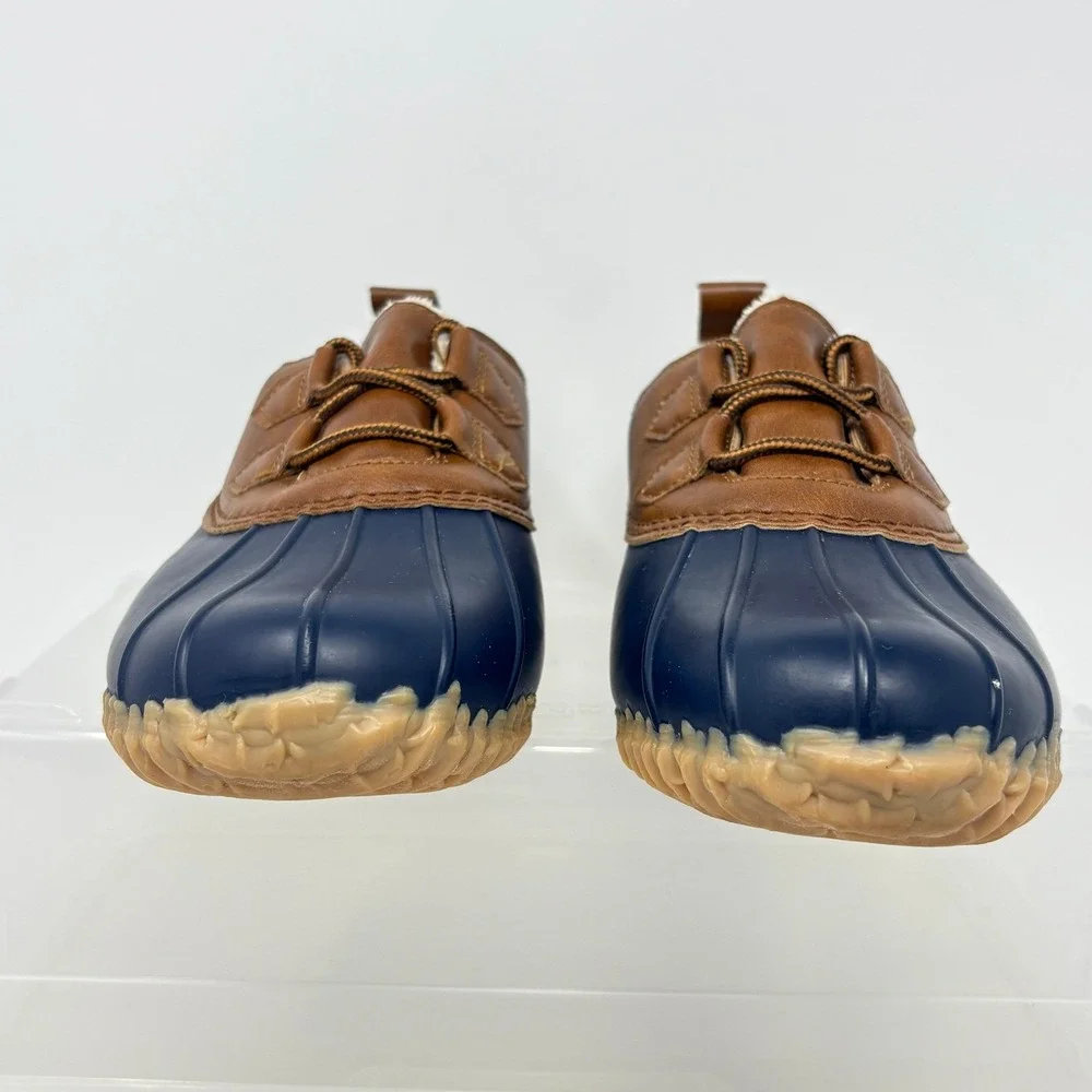 JBU by Jambu‎ Womens 8M Glenda Waterproof Duck Shoes Navy Tan Faux Fur Lined